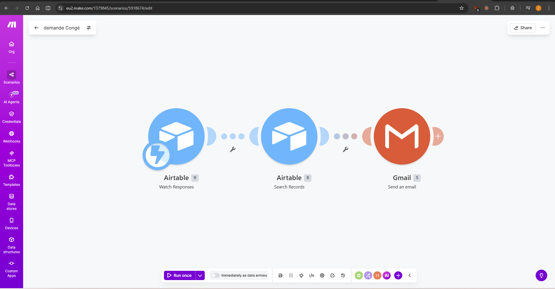 Make — Demande de congé
